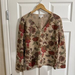 Floral V-Neck Charter Club Sweater